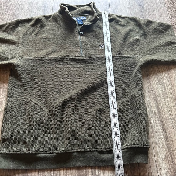 Big Dogs Vintage 1/4 Quarter Zip Pullover Sweater Men's Medium Size Green 90s - Picture 5 of 6